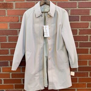 Canterbury Ltd Vintage Ladies DuPont Ze Pel Tan Button Down Rain Coat W/ Tags- S